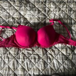Hot pink bra